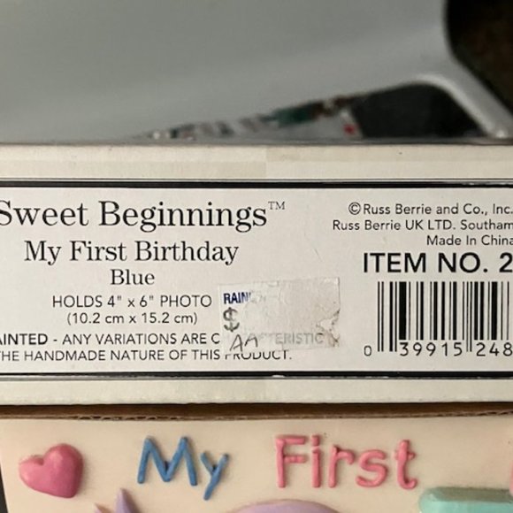 Set Russ Berrie & Co. Baby First Piggy Bank & My First Birthday Frame - Picture 8 of 11